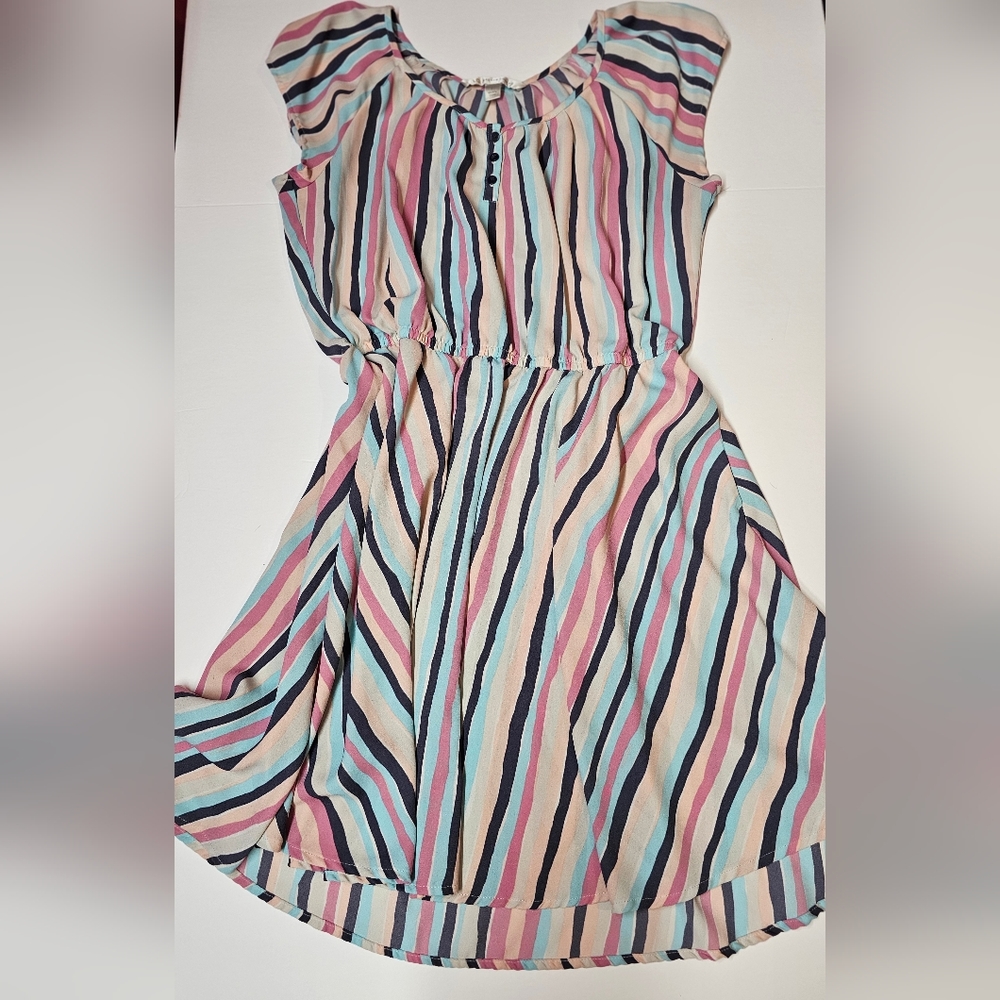 LC Lauren Conrad Striped Midi Dress - Pink, Blue, Black, Cream